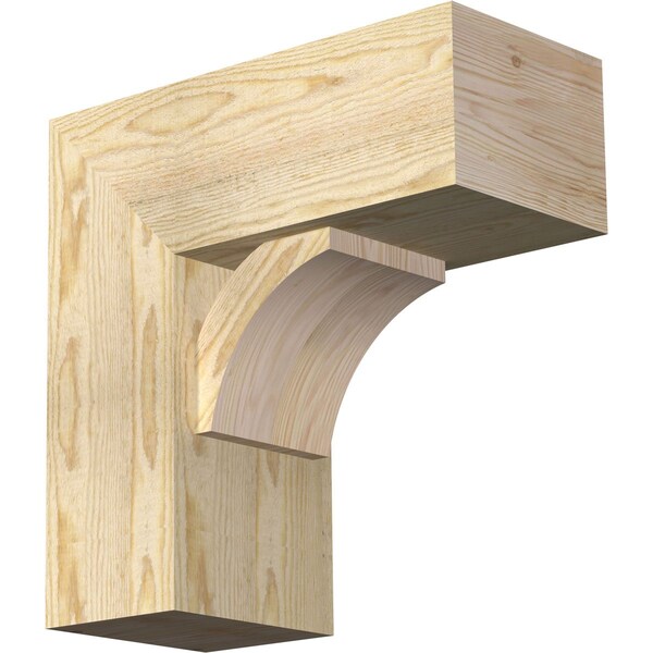 Ekena Millwork Thorton Block Rough Sawn Bracket w/ Offset Brace, Douglas Fir, 8"W x 18"D x 18"H BKT0806X18X18THR05RDF - main